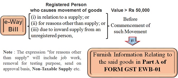E- Way Bill- Registered person who cause movement of Goods