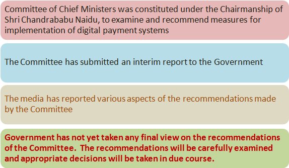 No Final Decision taken on Recommendations of Committee of CMs on Digital Payments