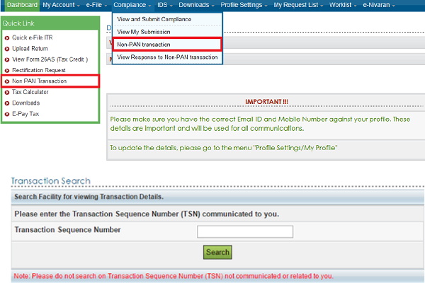 Non-PAN Transaction