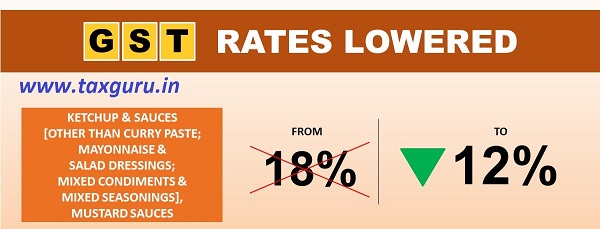 Enjoy your snacks more with Ketchup & Sauces,#GST rates reduced from 18% to 12%