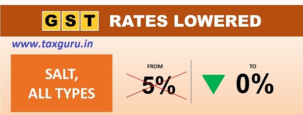 House wife will have the choice to use common salt or rock salt in her kitchen, both are exempted now #GST rates reduced to 0%.