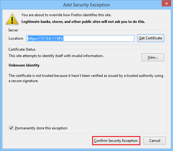 Add Security Exception