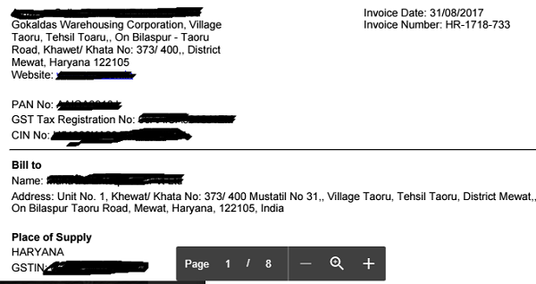 taxable invoice to be issued by ECO to the supplier for commission