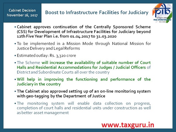 Boost to infrastructure facilities for judiciary