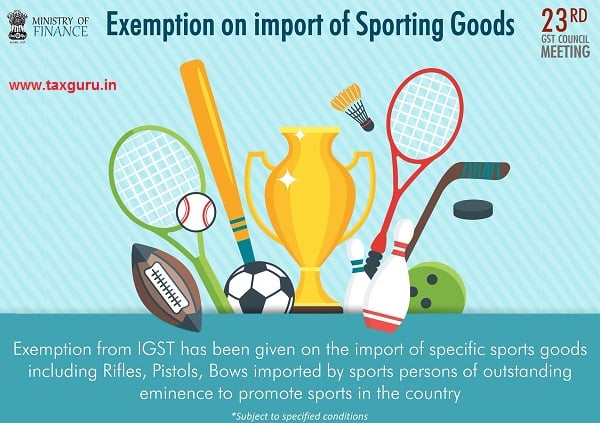 CBEC exempts import of specified goods when imported by eminent sportsperson