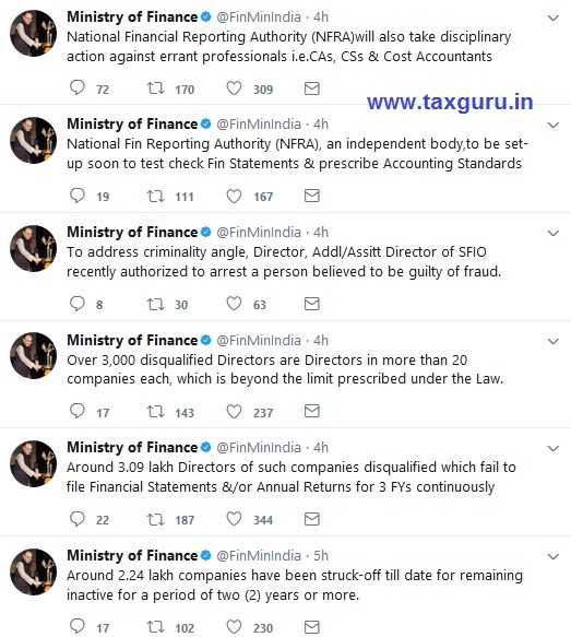 FM Tweets on NFRA- Part two