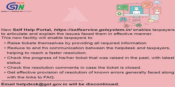 GSTN Launches Self Help Portal
