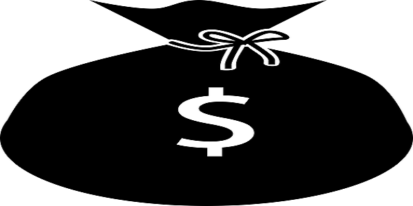money bag long purse bribe business pictogram