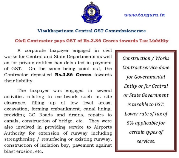 Civil Contractor pays GST