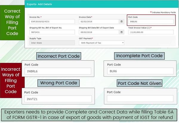 How to correctly file Invoice date details in Table 6A of Form GSTR-1- PIC 3