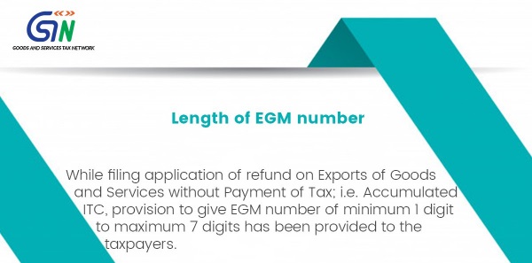 Length of EGM Number in GST