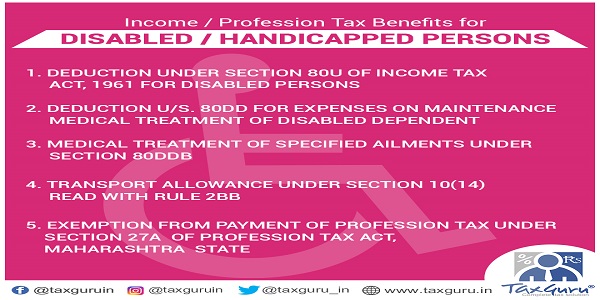 Income Profession Tax Benefits For Disabled Handicapped Persons