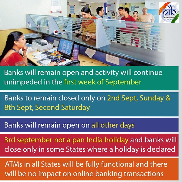 Government rubbishes rumours on social media that banks will be closed for 6 days in first week of Sept 2018
