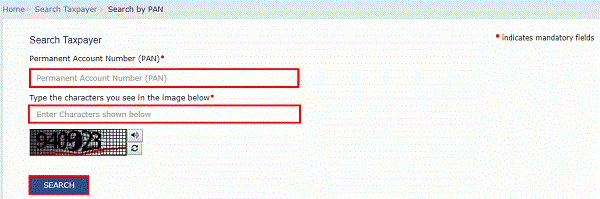 Search for Taxpayer Using PAN Images 2