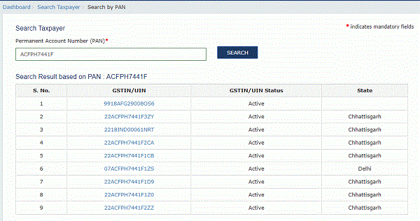 Search for Taxpayer Using PAN Images 9