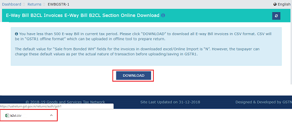 Importing Invoice-details Declared in e-Way Bill System into Form GSTR-1 Image 25