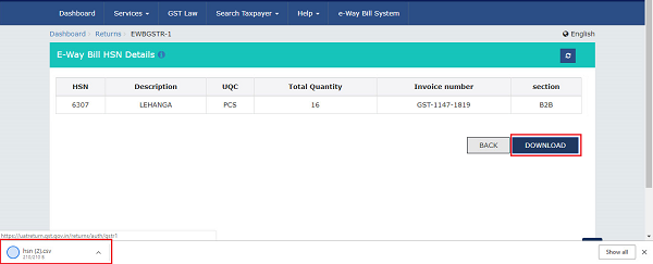 Importing Invoice-details Declared in e-Way Bill System into Form GSTR-1 Image 30