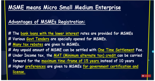Advantages of MSME
