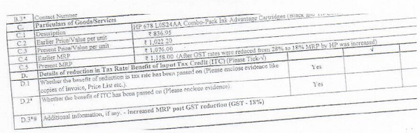 GST rate Production