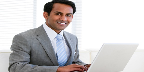 Person with Laptop Company Executive