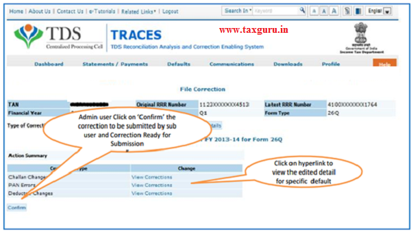 Action Summary-View Edited Statement