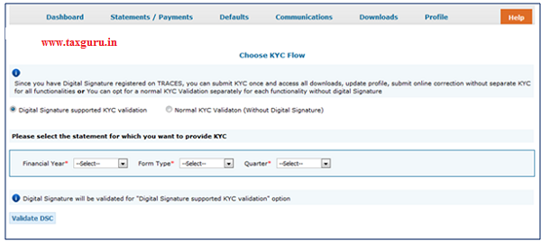 Digital Signature supported KYC Validation contd. (Step 1)- Request for Default Resolution