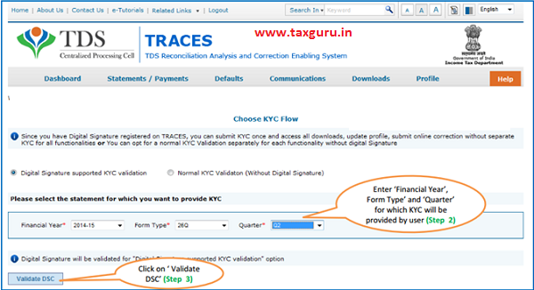 Digital Signature supported KYC Validation contd. (Step 2 & Step 3)