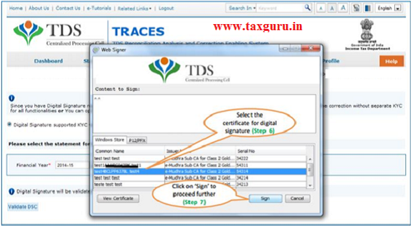 Digital Signature supported KYC Validation contd. (Step 6 & 7)