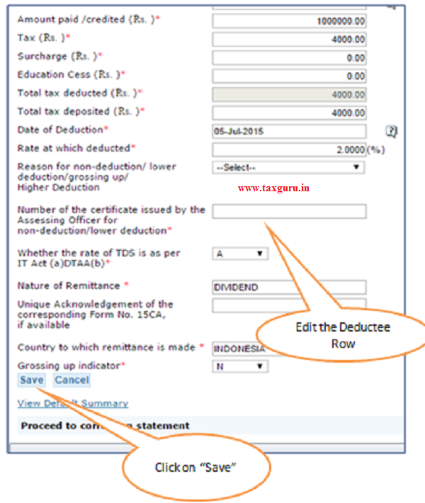 Edit Deductee details