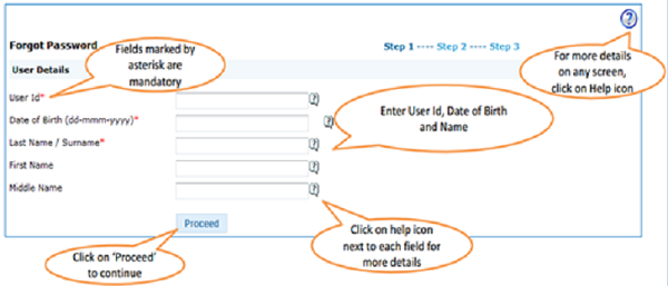 Forgot Password – Step 1 User Detail