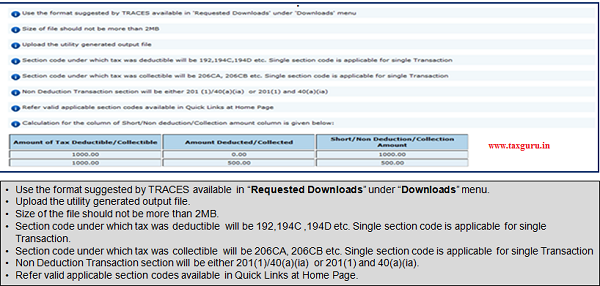 Format suggested by TRACES available in “Requested Downloads” under “Downloads” menu