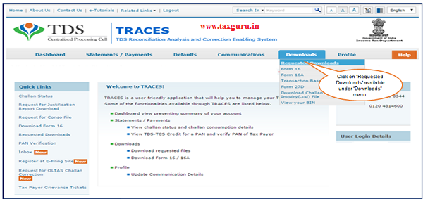 Input File format to upload transactions is available in “Requested Downloads” under “Downloads” menu