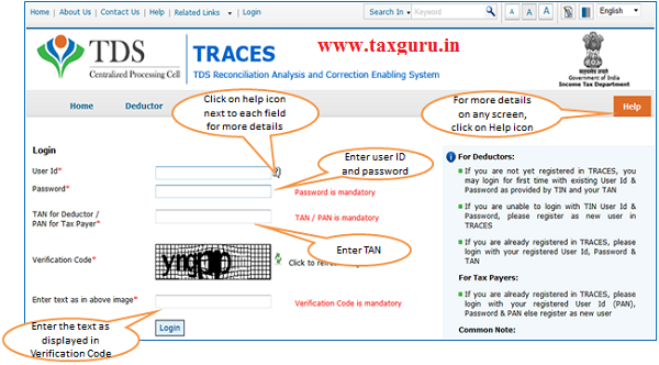 Login to TRACES