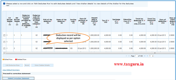 Modify Add deductee details- Default Deductee