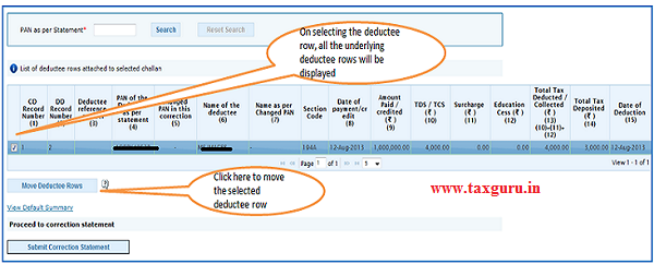 Movement of deductee row - UnMatched Challan image 4