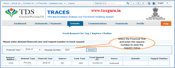 Select Track Request Option- To Track Request Status image2