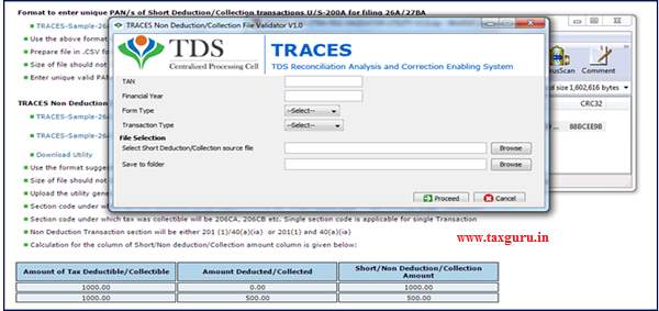 Step 8 User need to “Add Non-deduction collection transactions” in the file format suggested by TRACES and import that file in the utility.