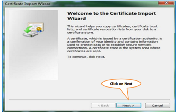 Steps for Installation of Digital Signature Certificate (.PFX file) image 2