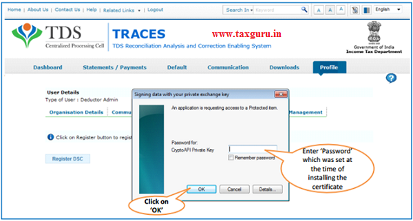 Steps to Register Digital Signature Certificate (Contd.) image 3