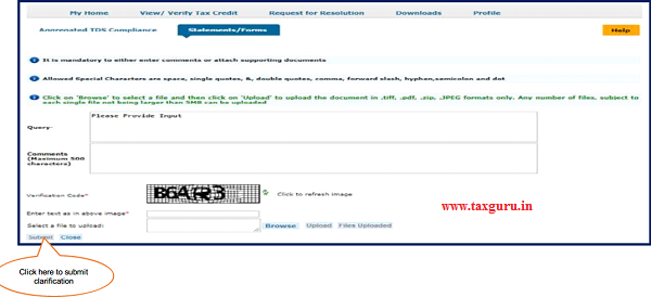 After click on “Clarification required by AO”, user can give clarification