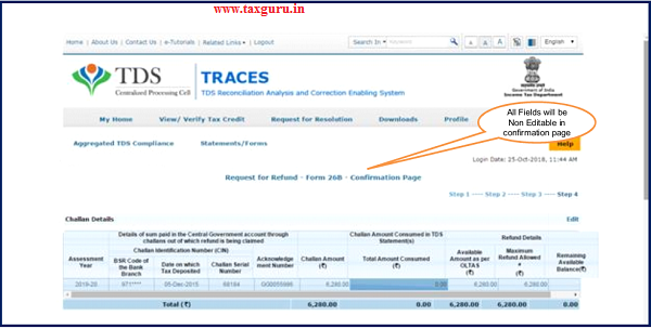 Step 9 Confirmation Page Click on “Submit Refund Request