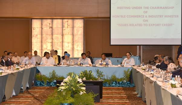 Union Minister of Commerce and Industrychairing the meeting on issues related to export credit