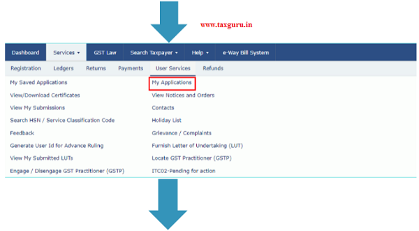 My Applications’ under ‘User Services’.