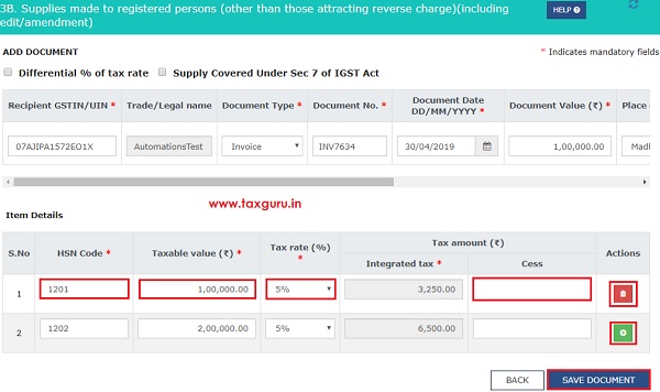 Form GST ANX-1 - Annexure of Supplies Image 7