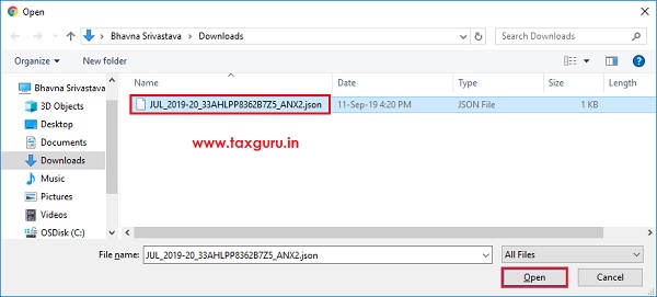 Online Upload and Download of Form GST ANX-2 JSON File Image 4