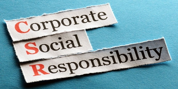 Corporate social responsibility (CSR) concept on paper