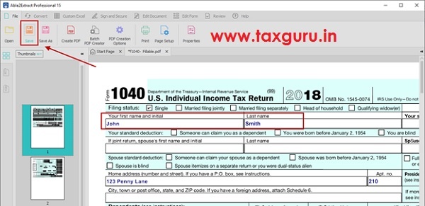 Fill Out PDF Tax Forms