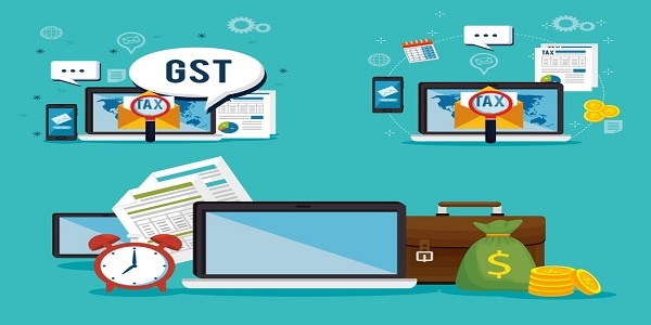 Goods and Services tax gst time set elements icons