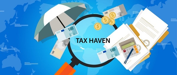 tax haven country finance business illustration money protection vector