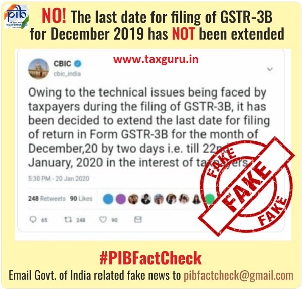GSTR-3B Fake News